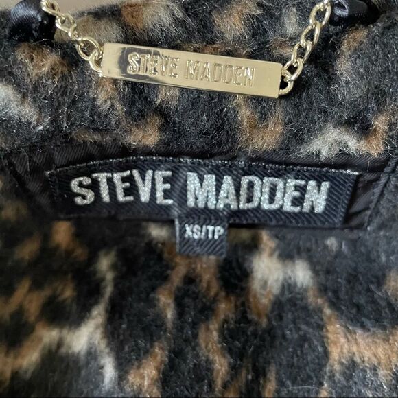 STEVE MADDEN Leopard Print Wrap Trench Coat XS - Picture 9 of 12